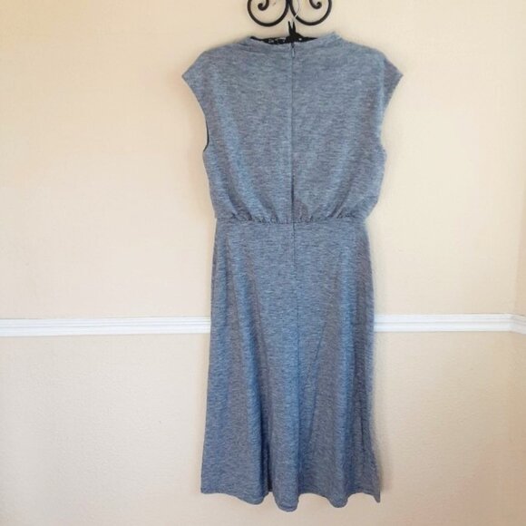 Ann Taylor Heathered Gray Cowl Knit Dress 2P - Picture 4 of 7